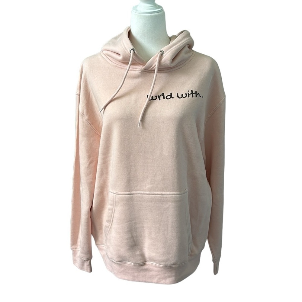 Lane Seven Wrld With Pale Pink Hoodie Sweatshirt Size Large Unisex